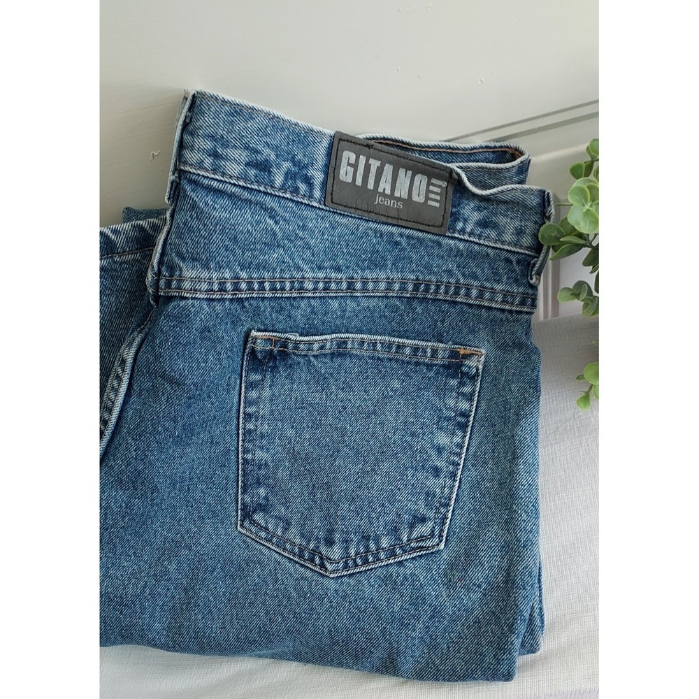 Gitano Jeans Women 18 Tall Blue Acid Wash High Rise Straight Leg Vintage 90s Mom